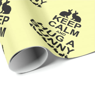 Presente Mantenha a Calma e Abrace um Coelho Papel de Embru