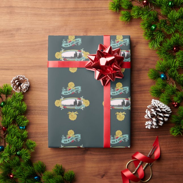 Presente Mares e Saudações Papel de Embalagem Submarina (Presente de Natal)