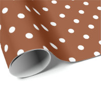 Marrom| Papel branco de enrolamento da Bolinhas