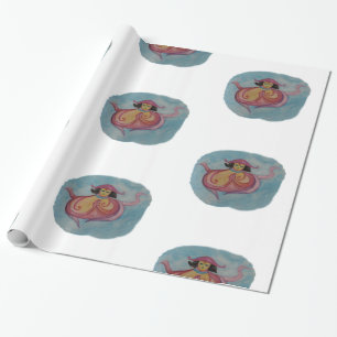 Presente Meditação Octopodia de papel embrulhado