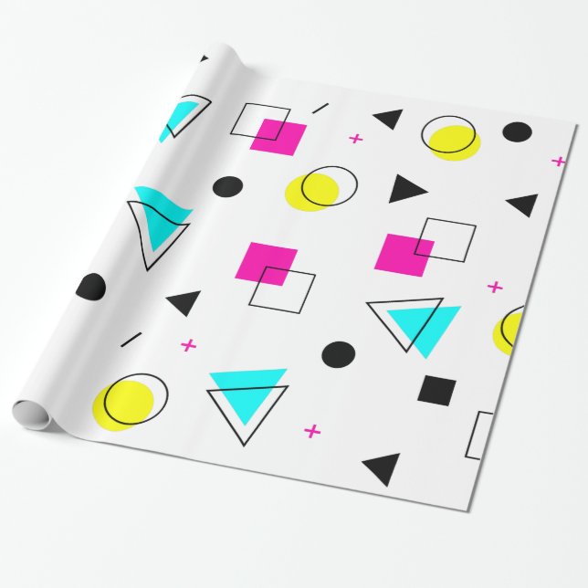 Presente Memphis 80" papel de envolvimento do design de s (Desenrolado)