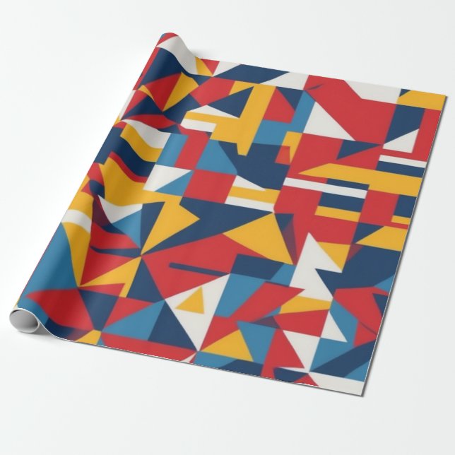 Presente modelo de papel de empacotamento ousado estilo grá (Desenrolado)