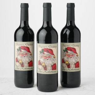 Presente Natal 6 Etiquetas de Vinho Seu Nome Papai