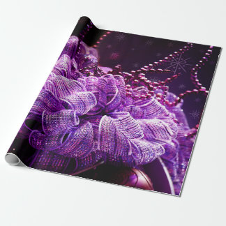 Presente Natal roxo - papel de envolvimento