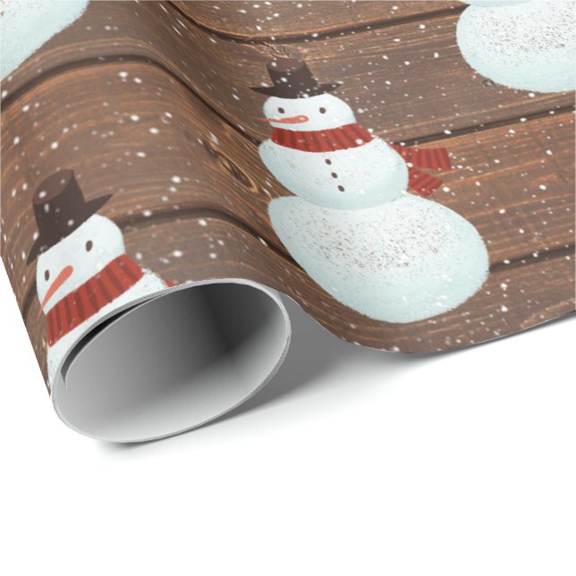 Presente Neve Em Flocos De Neve Em Papel De Embalagem De Ma (Ponta do rolo)