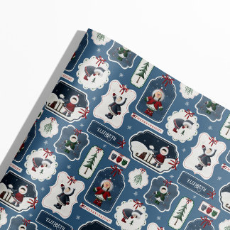 Presente Nome personalizado Papel de moldagem azul para ami