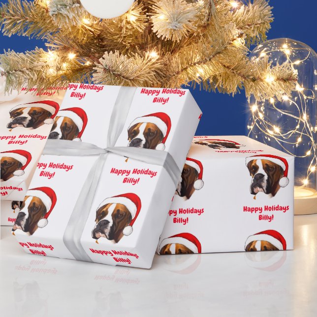 Presente Nome Personalizar Boxer em um papel de moldagem Sa (Feriados)