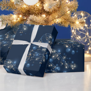 Presente Notas de música e papel de ondulação das luzes 