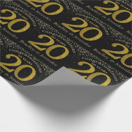 Presente Número 20: Papel Dourado de Aniversário de Glitter
