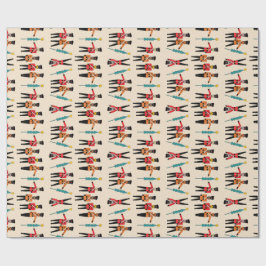 Presente Nutcrackers que dançam o papel de envolvimento