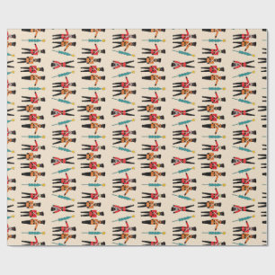 Presente Nutcrackers que dançam o papel de envolvimento