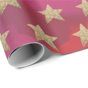 Presente O brilho do falso do Natal Stars o papel de papel