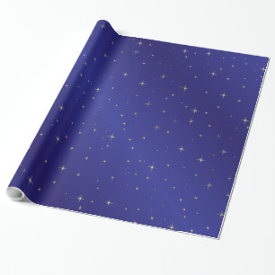 Presente O ouro Stars o papel de envolvimento do céu azul
