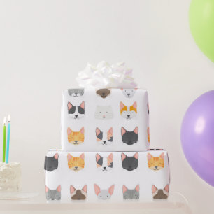 Presente O Papel de Aropamento de Aniversário do Gato de Mi