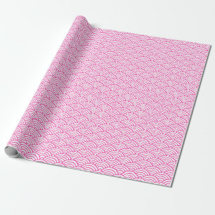 Presente Ondas japonesas, rosa quente no papel de