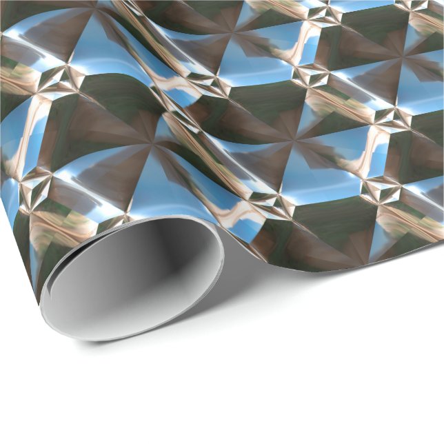 Presente Opções de papel de empacotamento de padrão metálic (Ponta do rolo)