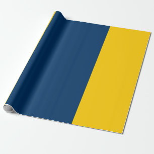 Presente Ouro apalaches e papel de envolvimento azul