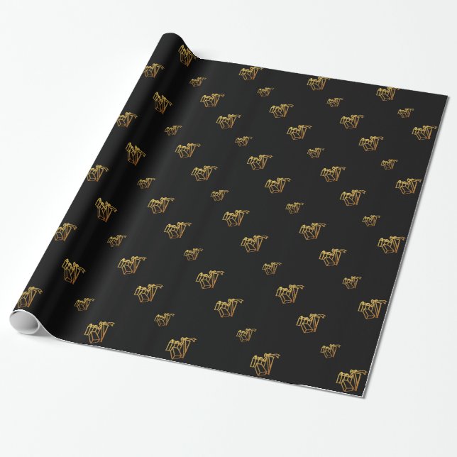 Presente Ouro apresenta papel de empacotamento (Desenrolado)