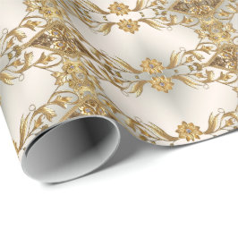 Presente Ouro Wavy deixa papel de enrolamento floral