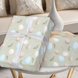Presente Ovos de Páscoa e Papel de Mola Verde