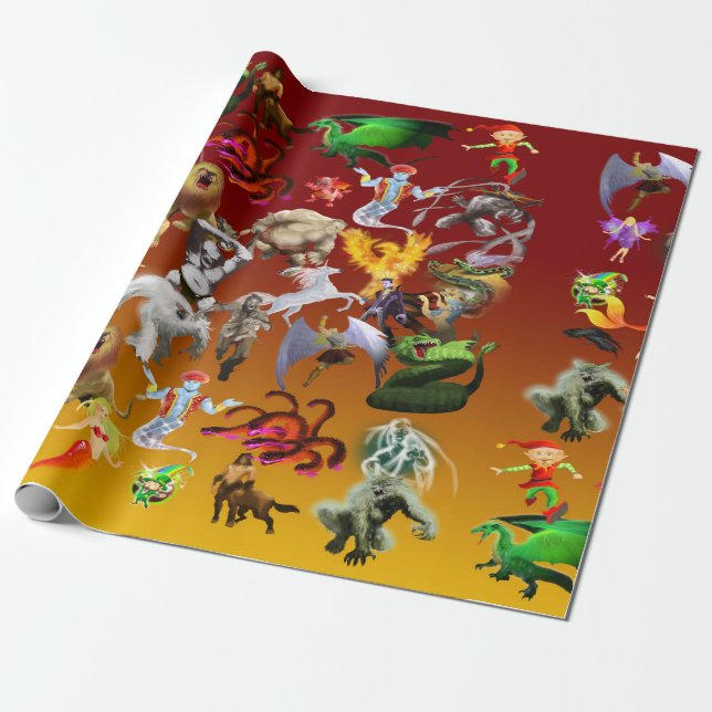 Presente P é para papel de enrolamento Phoenix (Dourado) (Desenrolado)