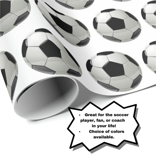 Presente Padrão de Bola de Futebol Divertido no Papel de Mo (Choice of colors available.)