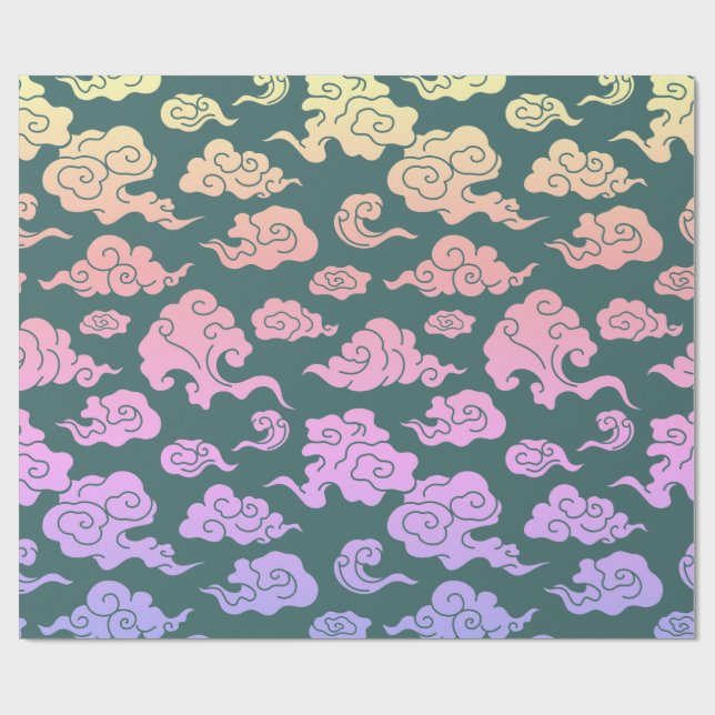 Presente PADRÃO DE NUVEM CHINÊS DE Papel (Aberto)