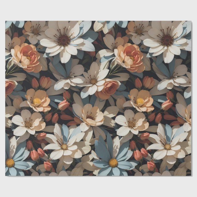 Presente Padrão Floral 14 | Papel de enrolamento (Aberto)