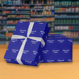 Presente Padrão sem falhas Logotipo comercial Papel azul de