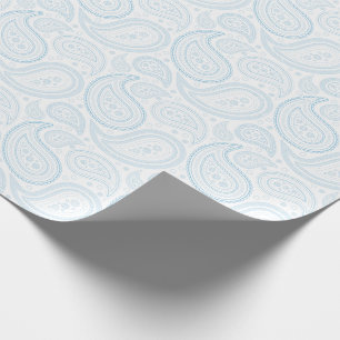 Presente Paisley ilumina - o azul no papel de envolvimento