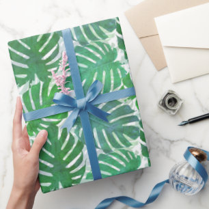 Presente Palma De Monstera Verde Tropical Deixa Papel De Em