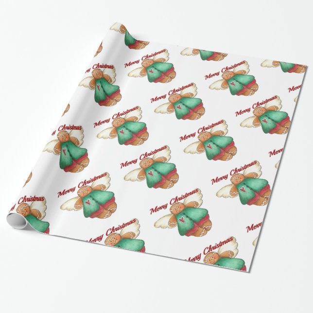 Presente Pão de Genger de Natal Merry - Papel de enrolar An (Desenrolado)