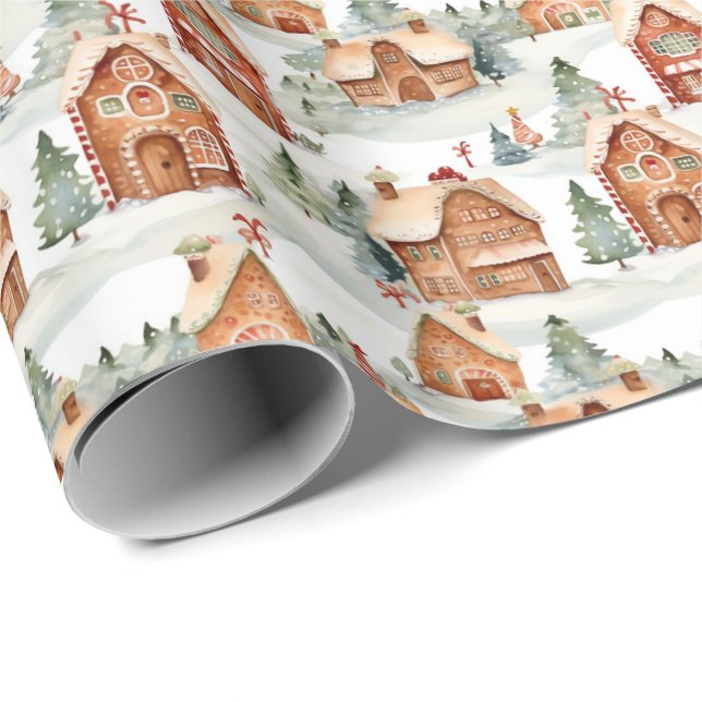 Presente Pão de Gengibre Papel de Embalagem de Natal (Ponta do rolo)