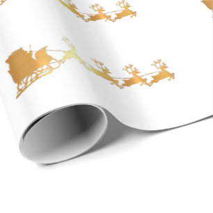 Presente Papai noel luxuoso do ouro no papel de