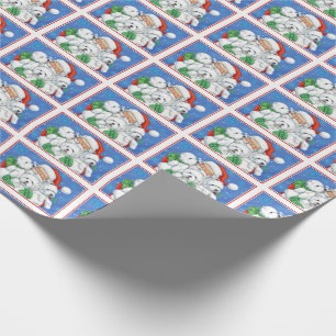Presente Papai noel & papel de envolvimento de Westies