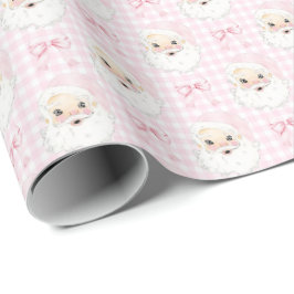 Presente Papais noeis cor-de-rosa com papel de enrolamento