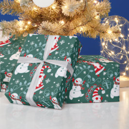 Presente Papais noeis de Natal Papel de Onda Snowman