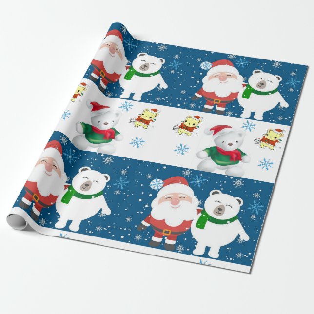Presente Papais noeis de Papel de Moldagem de Natal (Desenrolado)