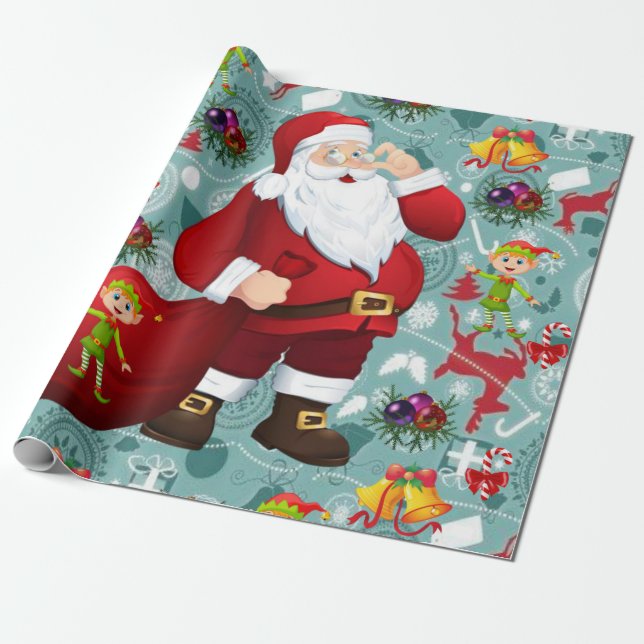 Presente Papais noeis de Papel de Moldagem de Natal (Desenrolado)