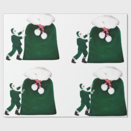 Presente Papais noeis e papel de embrulhamento de alto-fala