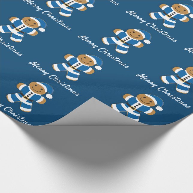 Presente Papais noeis Gingercake Man Blue | Papel de enrola (Ponta)