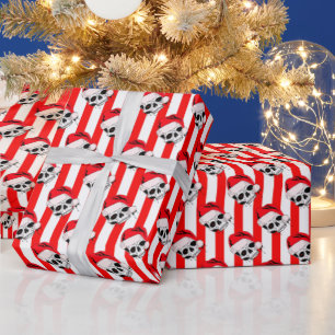 Presente Papais noeis Papel de ondulação e stripes