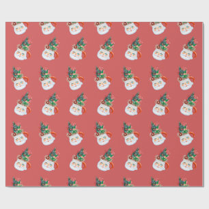 Presente Papais noeis Vintage Papel de enrolamento de canec