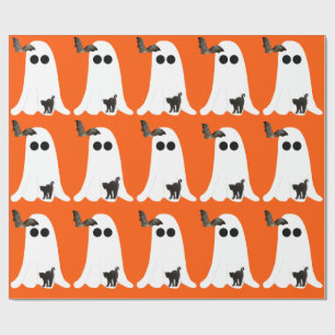 Presente Papel Assustador de Enxertos de Halloween