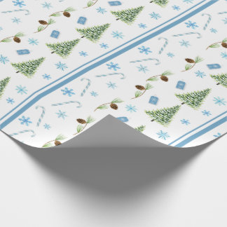 Presente Papel Azul de Embalagem de Natal
