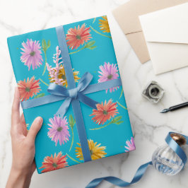 Presente Papel Azul de Enrolamento DaisyTrio
