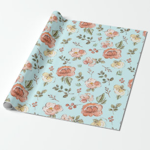 Presente Papel Azul de Moldagem Floral