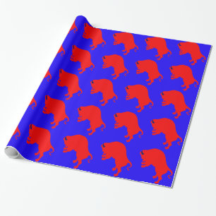 Presente Papel Azul de Moldagem Vermelho