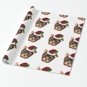 Presente Papel branco de embalagem de Natal Yorkshire Terri