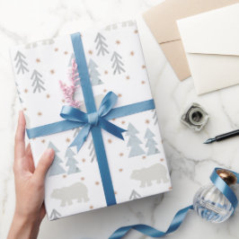 Presente Papel branco de enrolamento de padrão de árvore do